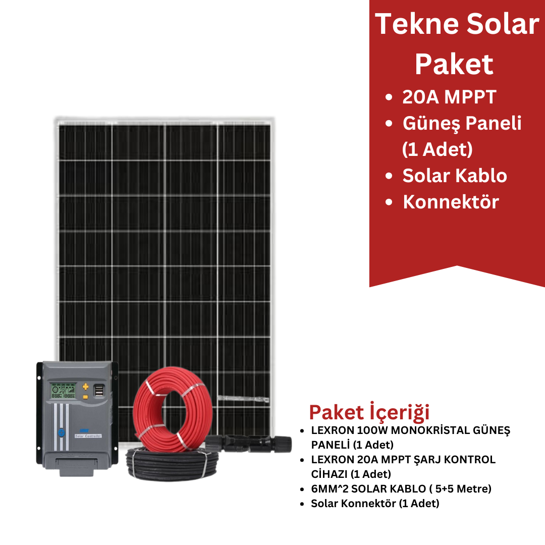 Tekne Güneş Enerjisi Paketi - 20A MPPT Şarj Kontrol Cihazı - 2